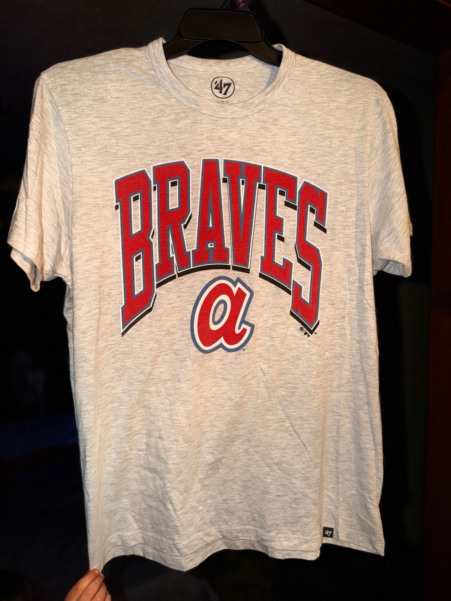 '47 Brand MLB Atlanta Braves Gray Retro Arch T-Shirt 2