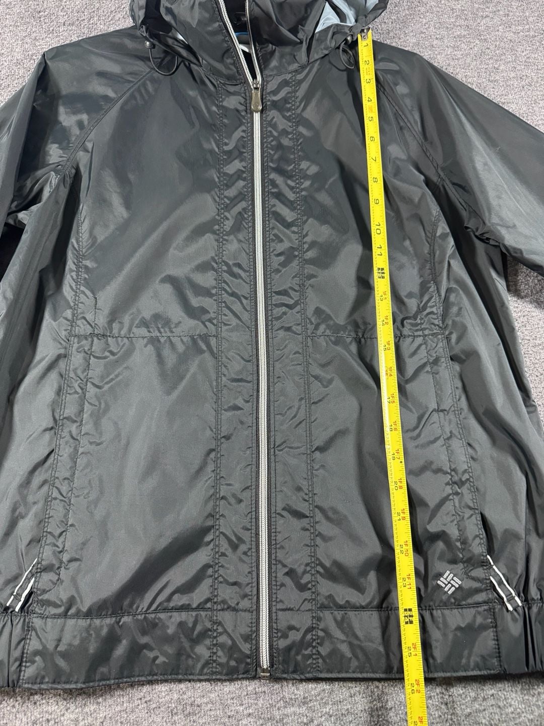 Columbia Women's Omni-Shield Full Zip Hooded Windbreaker Jacket Black Large 7