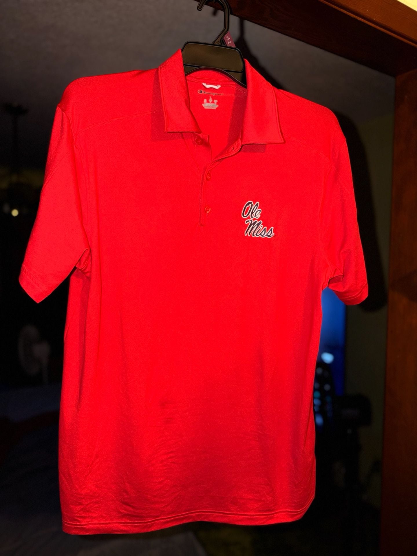 Champion Ole Miss Rebels Men's Red Performance Polo Shirt Size Large 2