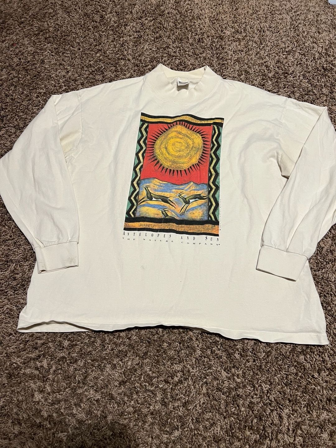 Vintage 90s The Nature Company Antelopes and Sun Long Sleeve Shirt XL 2
