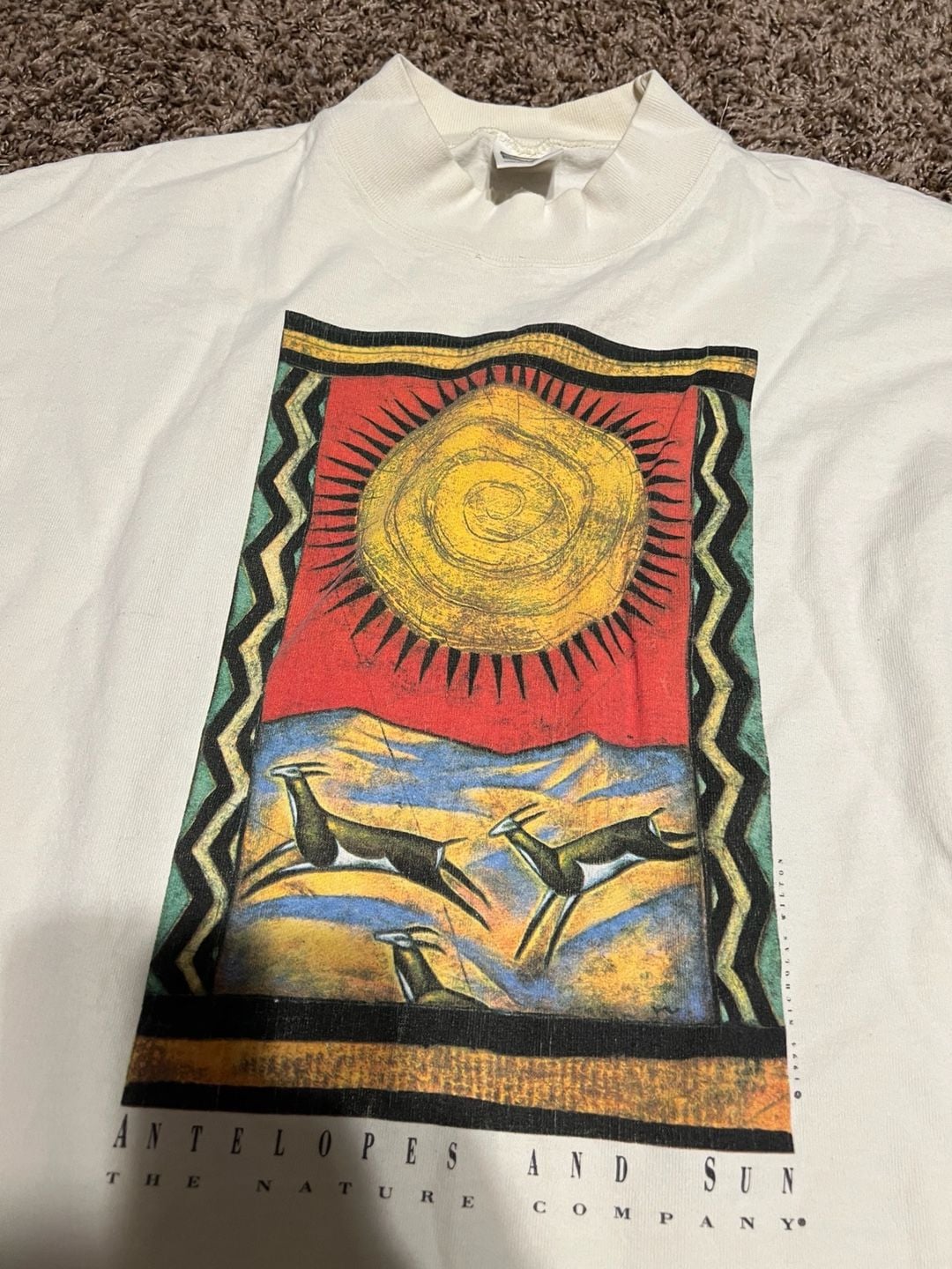 Vintage 90s The Nature Company Antelopes and Sun Long Sleeve Shirt XL 3