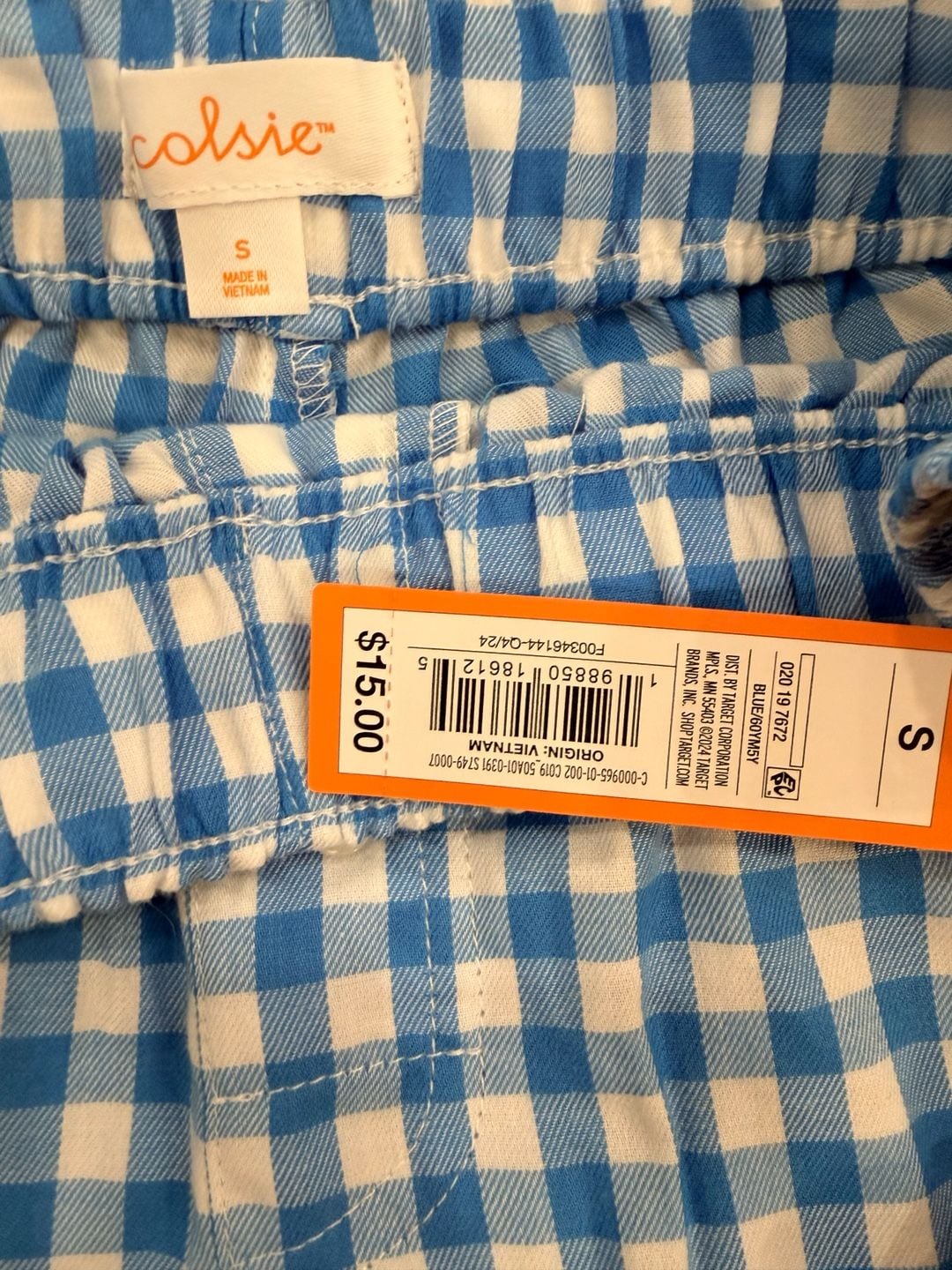 Colsie Women's Gingham Plaid Boxer Pajama Shorts in Blue 3