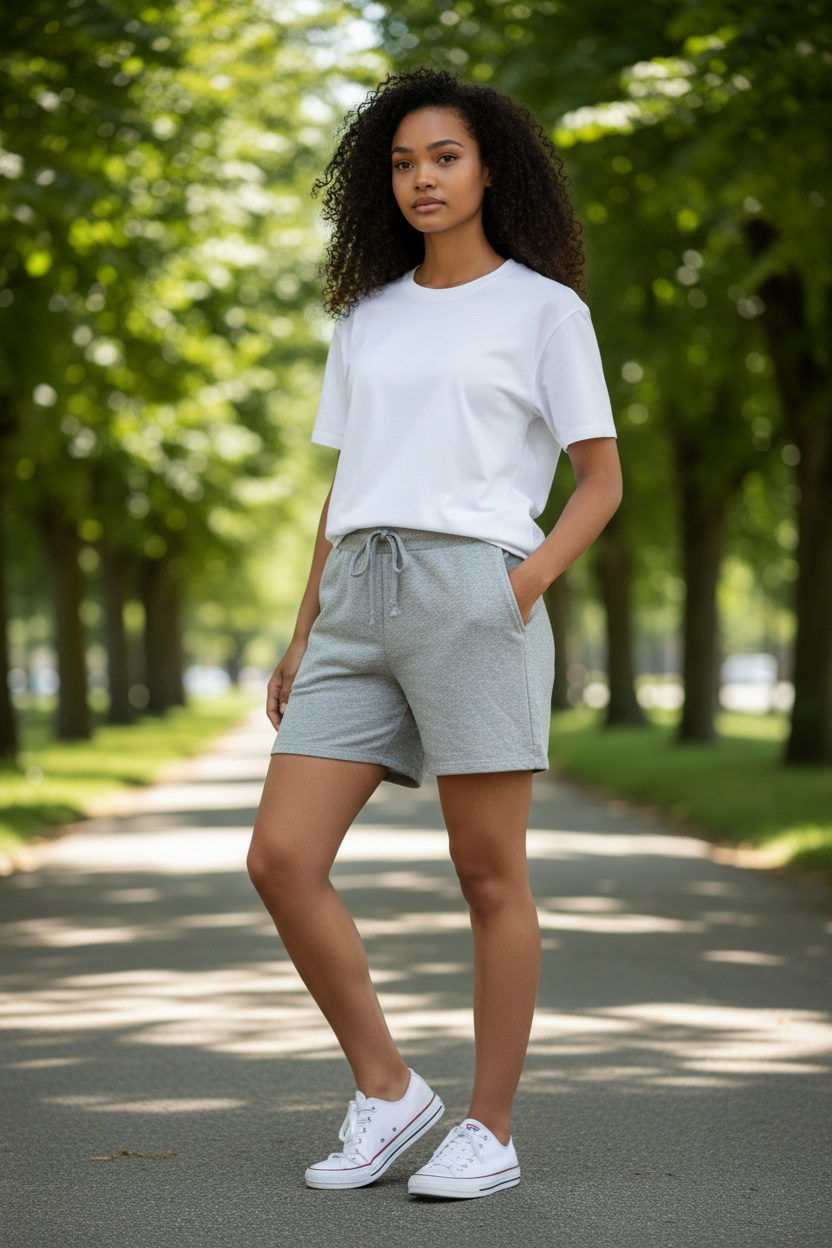 The Sweatshirt Project Women's Fleece Lounge Shorts in Heathered Gray 4