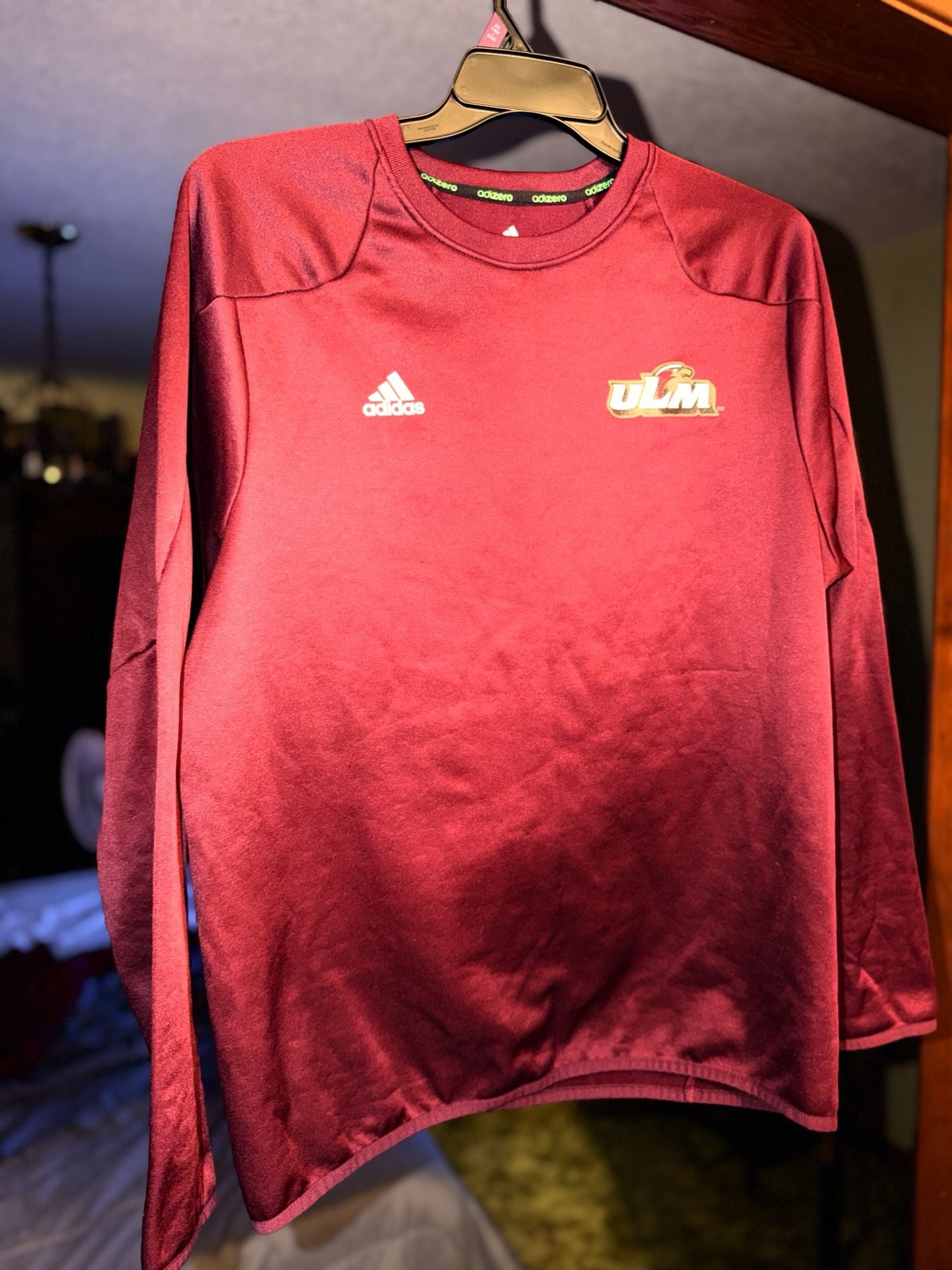 ULM Warhawks adidas Training Pullover Long Sleeve Shirt - Maroon 2