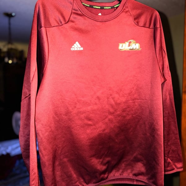 ULM Warhawks adidas Training Pullover Long Sleeve Shirt - Maroon