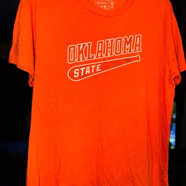 Homefield Oklahoma State Cowboys Baseball Bat Retro T-Shirt Orange XL