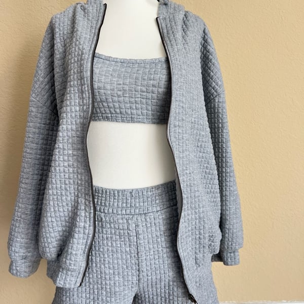 FashionNova Textured 3-Piece Loungewear Set 