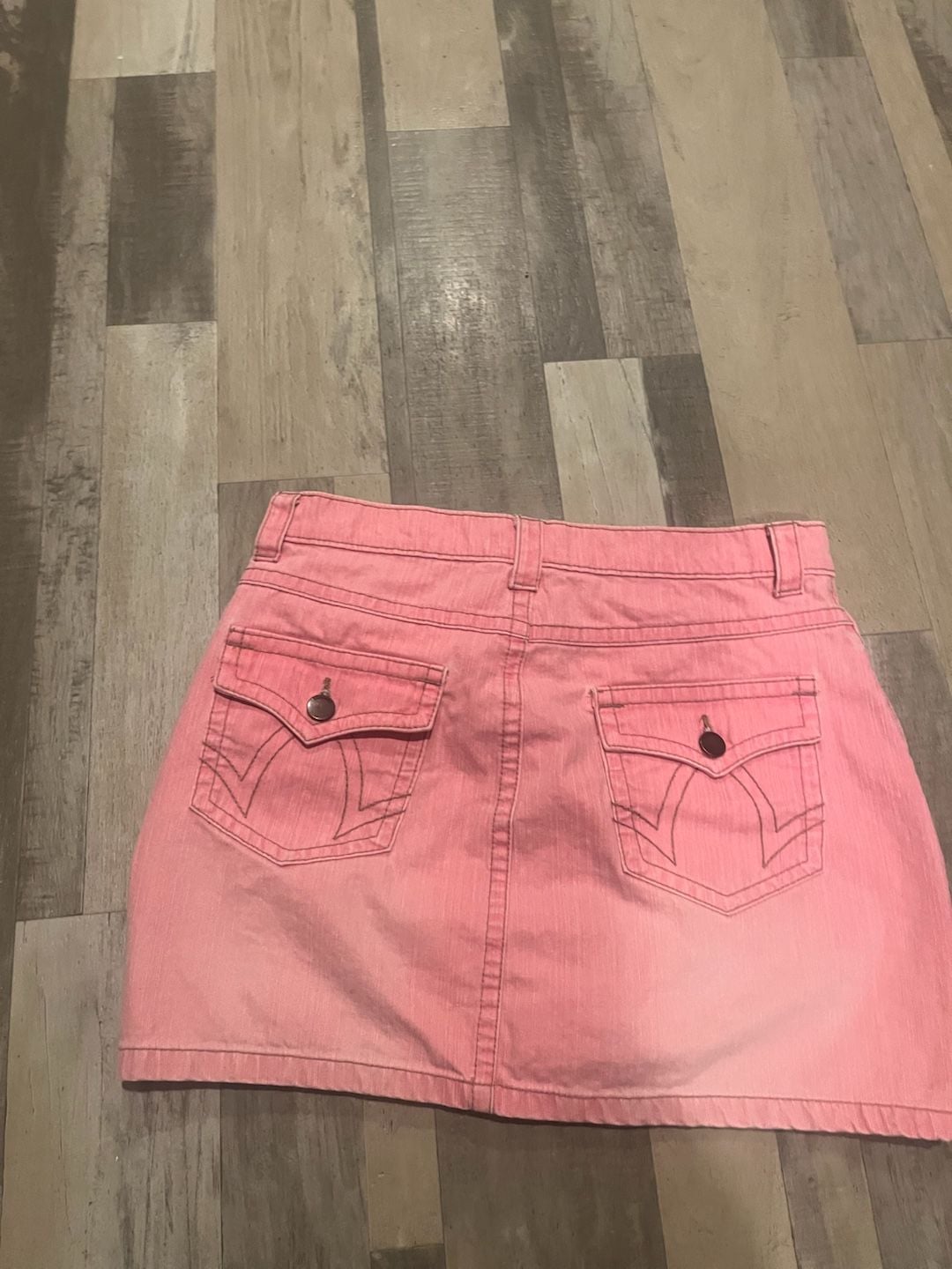 Vintage Y2K Mossimo Mossissue Pink Denim Mini Skirt Size 5 3