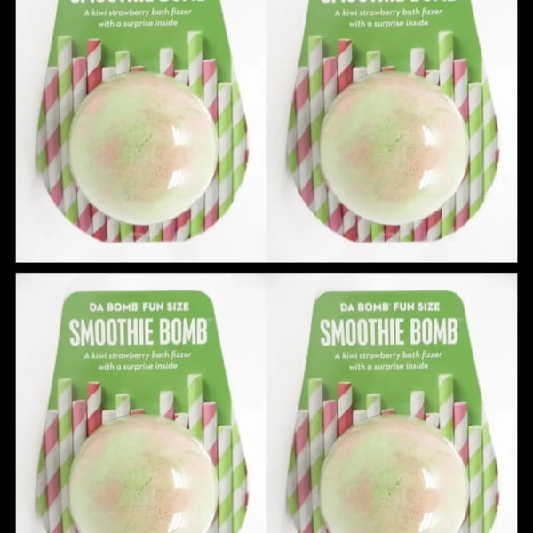 Lot of 4 Da Bomb Fun Size Smoothie Bomb Kiwi Strawberry Bath Fizzers