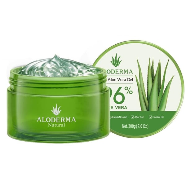 Aloderma Natural 96% Aloe Vera Gel - 200g Soothing After Sun & Moisturizer