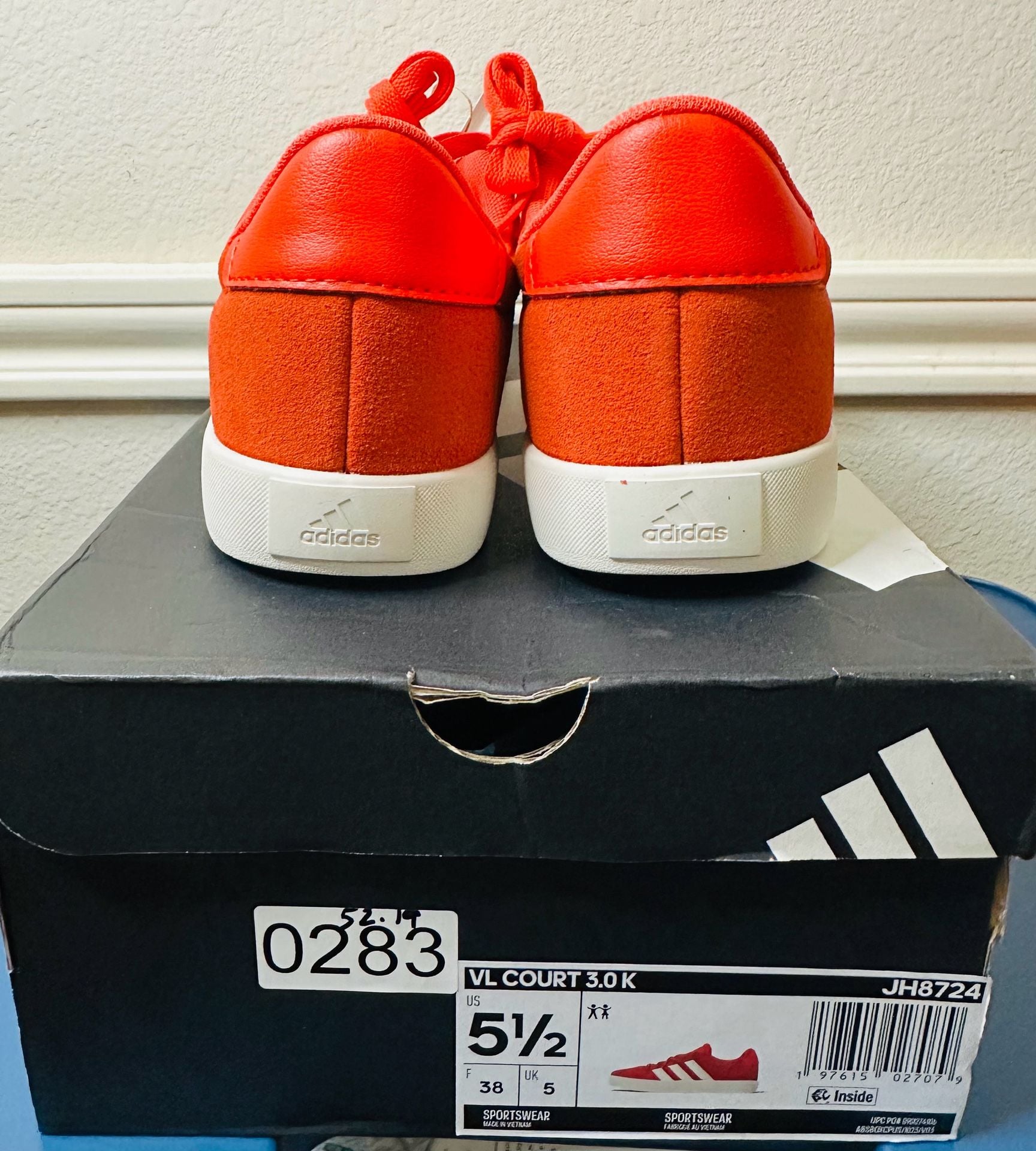 adidas VL Court 3.0 K Kids' Sneakers Bright Red Core White JH8724 7
