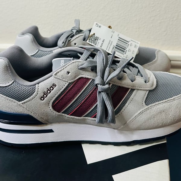 adidas Men's Run 80s Shoes in Grey Shadow Red Shadow Navy (ID1882)