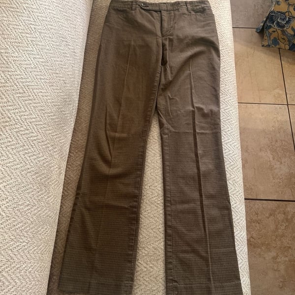 Lauren Ralph Lauren Adelle Houndstooth Plaid Flare Trouser Pants Size 6