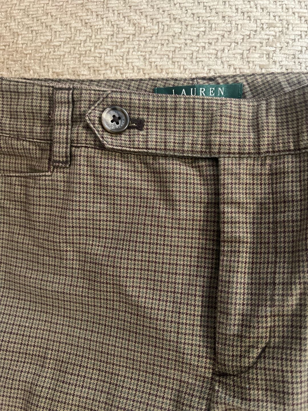 Lauren Ralph Lauren Adelle Houndstooth Plaid Flare Trouser Pants Size 6 5