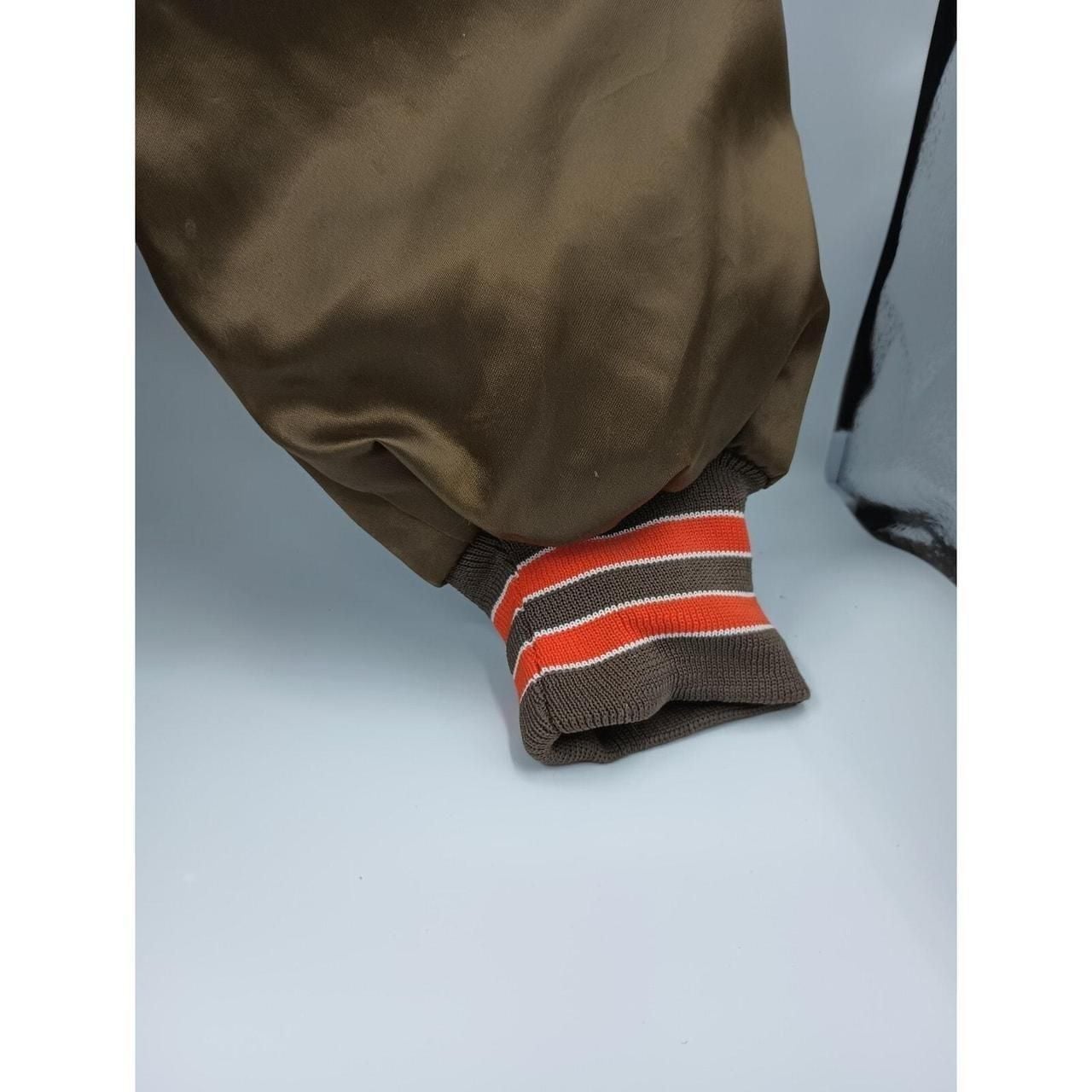 Vintage 90s Cleveland Browns Locker Line Satin Bomber Jacket Size M 7