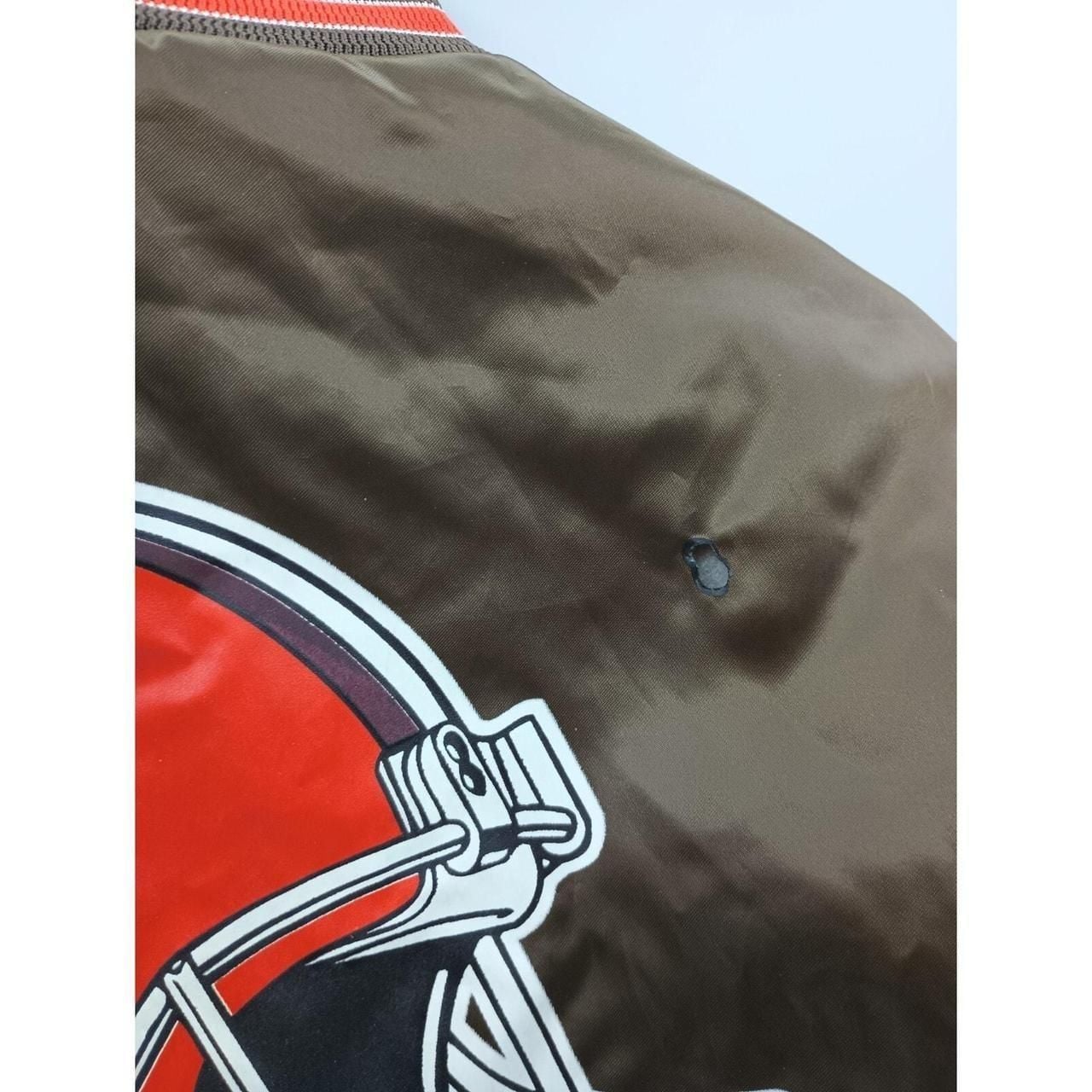 Vintage 90s Cleveland Browns Locker Line Satin Bomber Jacket Size M 8