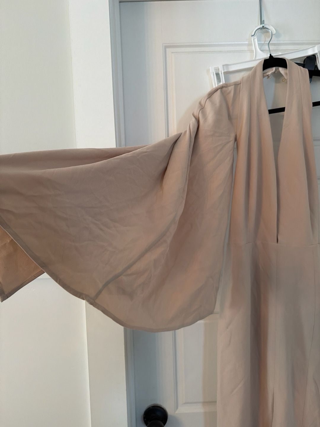 NWT MISHA COLLECTION Micah Dress - Nude Pink Halter Neck with Dramatic Bell Sleeve 3