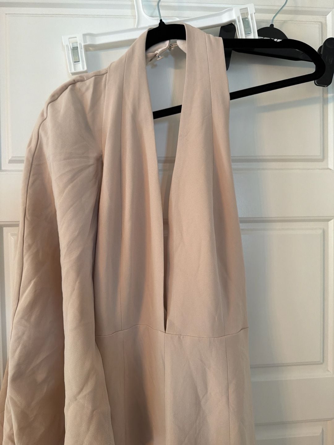 NWT MISHA COLLECTION Micah Dress - Nude Pink Halter Neck with Dramatic Bell Sleeve 4