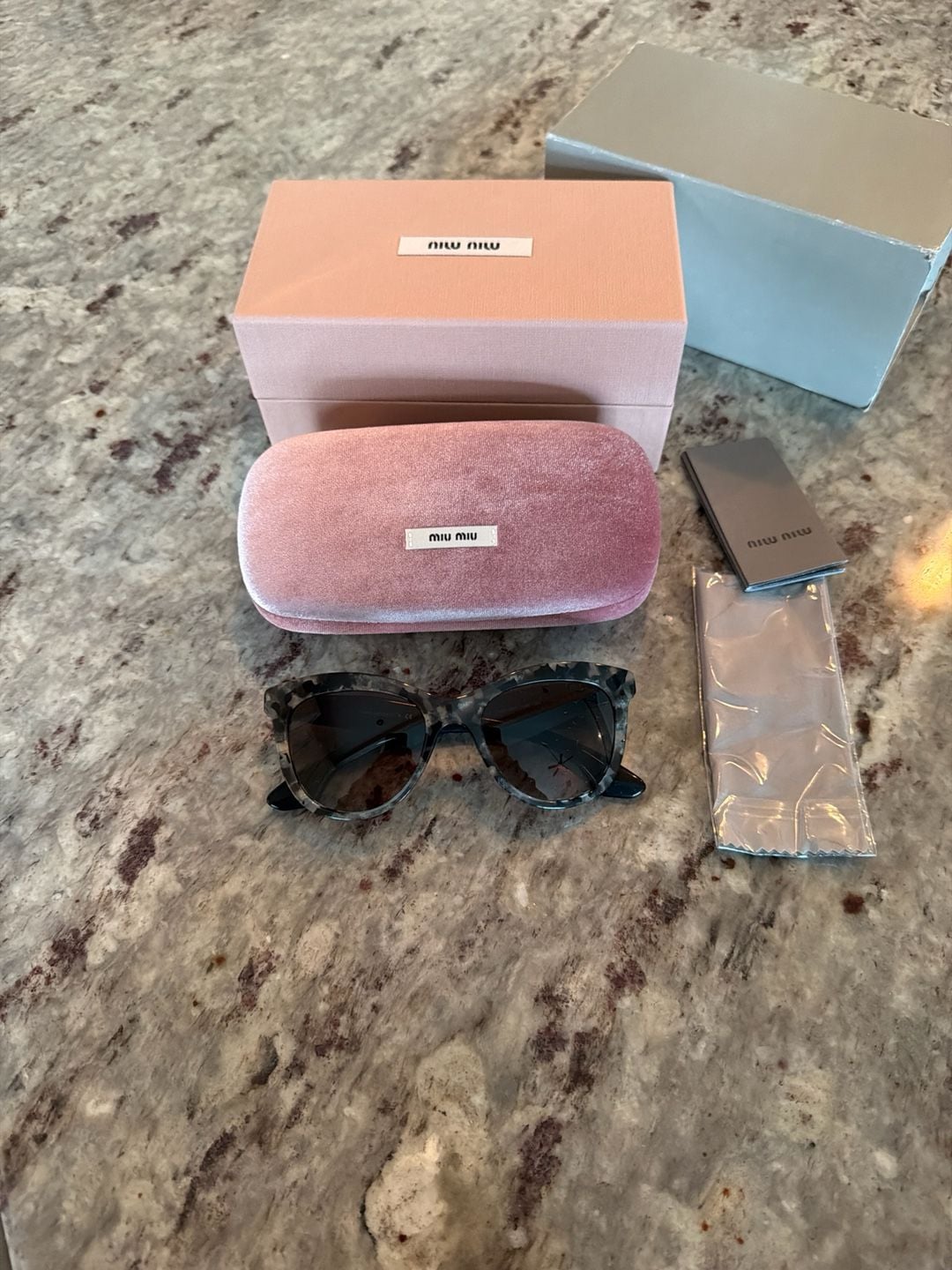 Miu Miu SMU 10P Noir Crystal Encrusted Tortoise Cat Eye Sunglasses 2