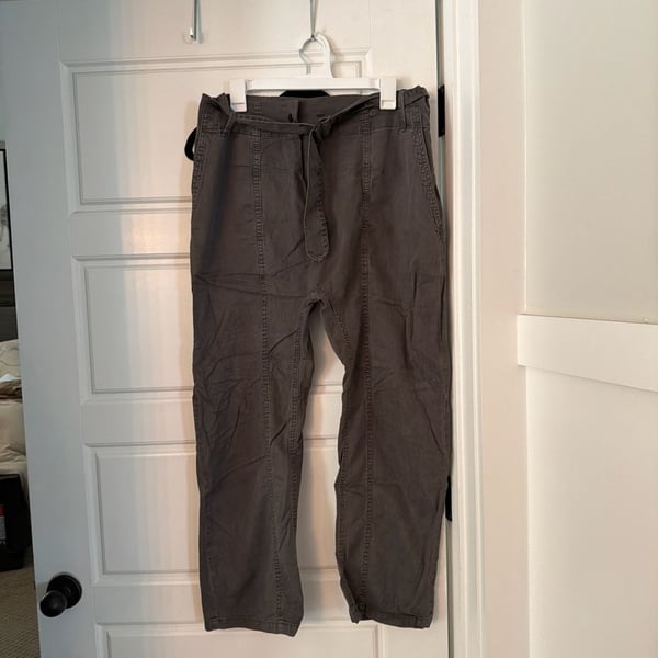 Zara Charcoal Gray Belted Utility Cargo Pants XS