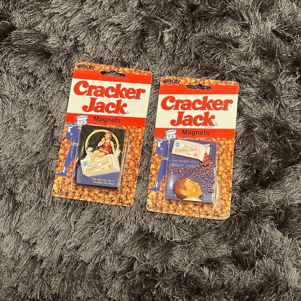 Set of 2 Vintage 1997 Cracker Jack Arjon Refrigerator Magnets NIP