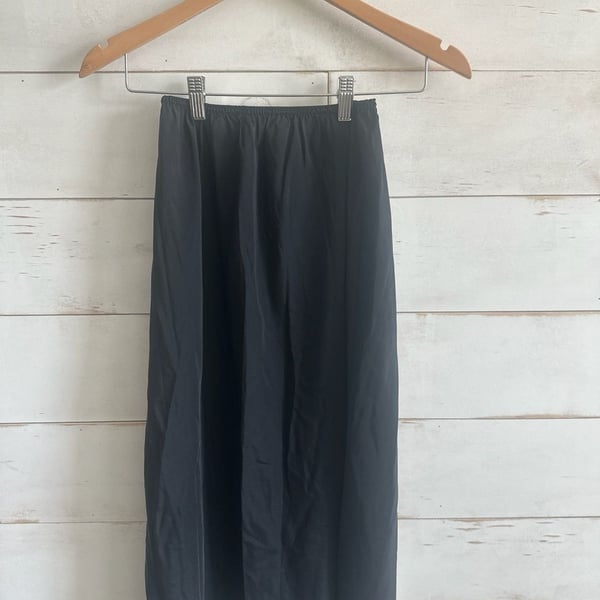 Vintage Wonder Maid ILGWU Black Maxi Length Half Slip Skirt