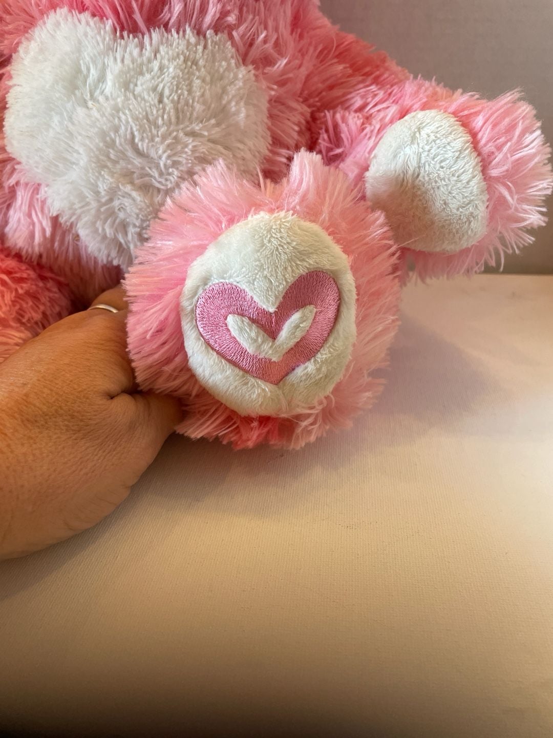 Build-A-Bear Pink Heart Magnetic Hands & Cheeks Plush 16" Stuffed Animal 4
