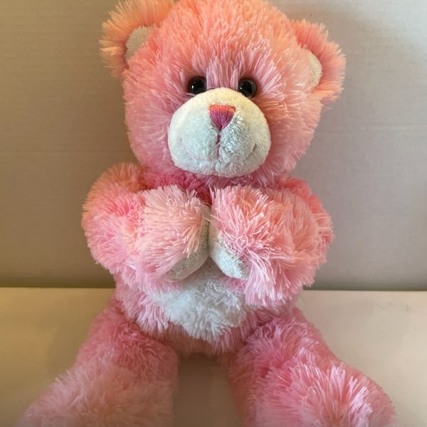 Build-A-Bear Pink Heart Magnetic Hands & Cheeks Plush 16" Stuffed Animal