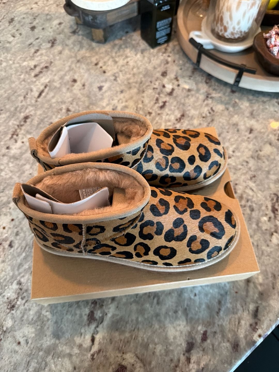 UGG Women's Classic Ultra Mini Spotty Natural Leopard Print Boots 4