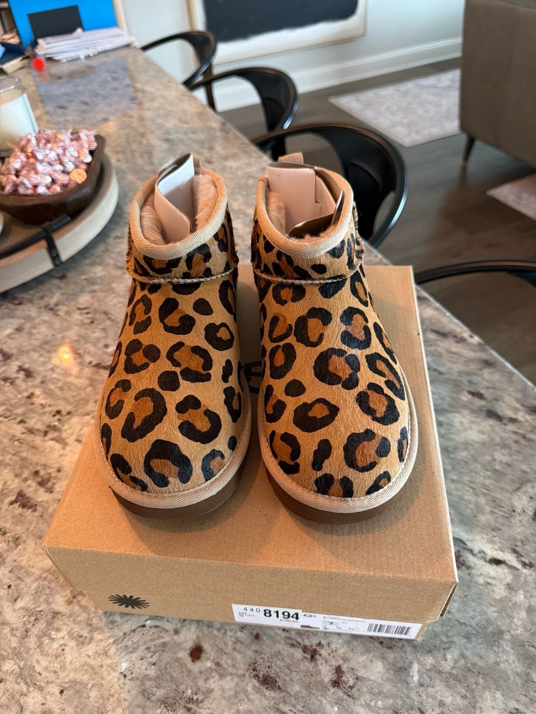 UGG Women's Classic Ultra Mini Spotty Natural Leopard Print Boots 7