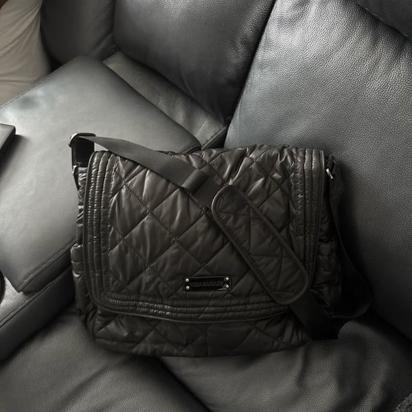 Vera Bradley Black Nylon Quilted Messenger