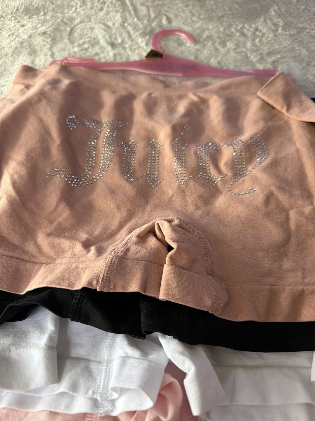 Juicy Couture Women's 5 -Pack Seamless Boyshort Underwear with Rhinestone Logo XL 6