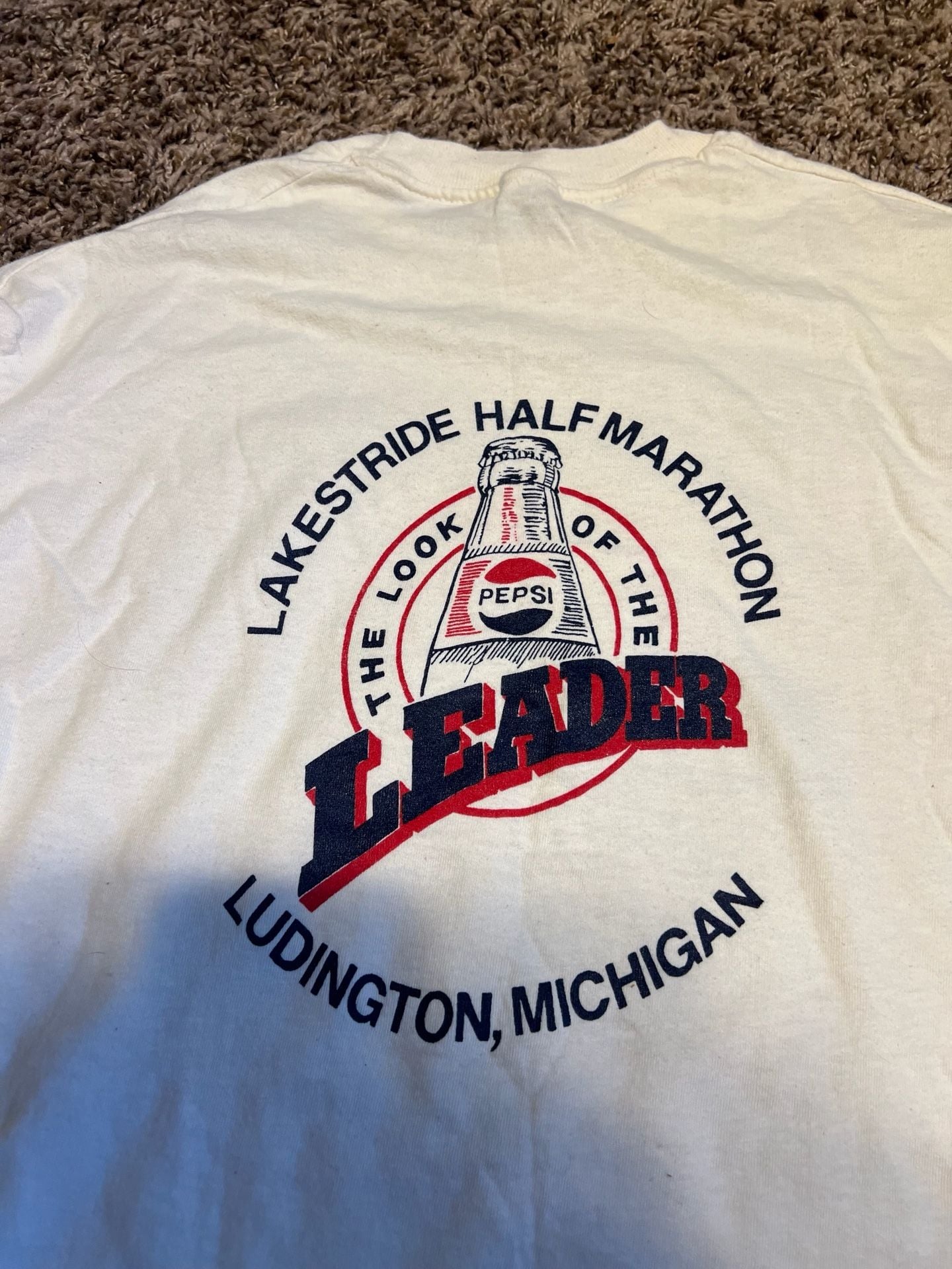 Vintage 90s Ludington Lakestride Half Marathon Pepsi Bud Light Long Sleeve T-Shirt XL 6