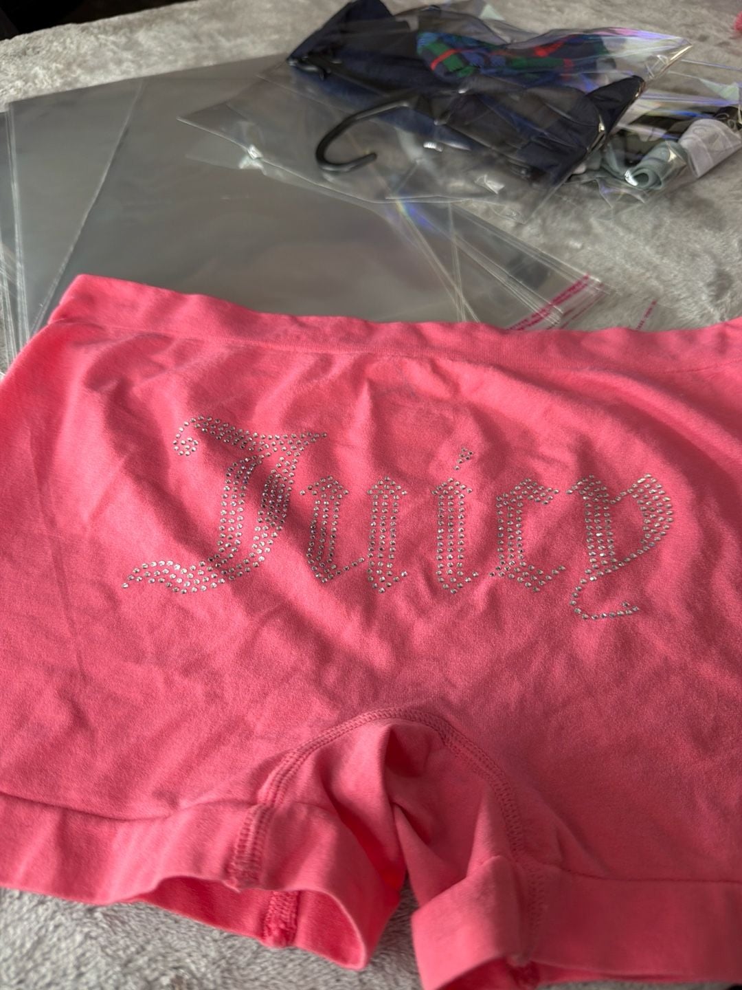 Juicy Couture Women's 5 -Pack Seamless Boyshort Underwear with Rhinestone Logo XL 7