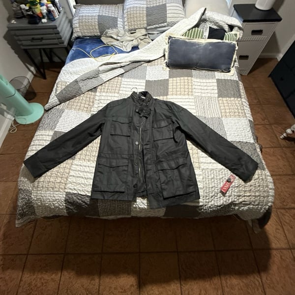 Merona Men's Water Resistant Four-Pocket Field Jacket in Black