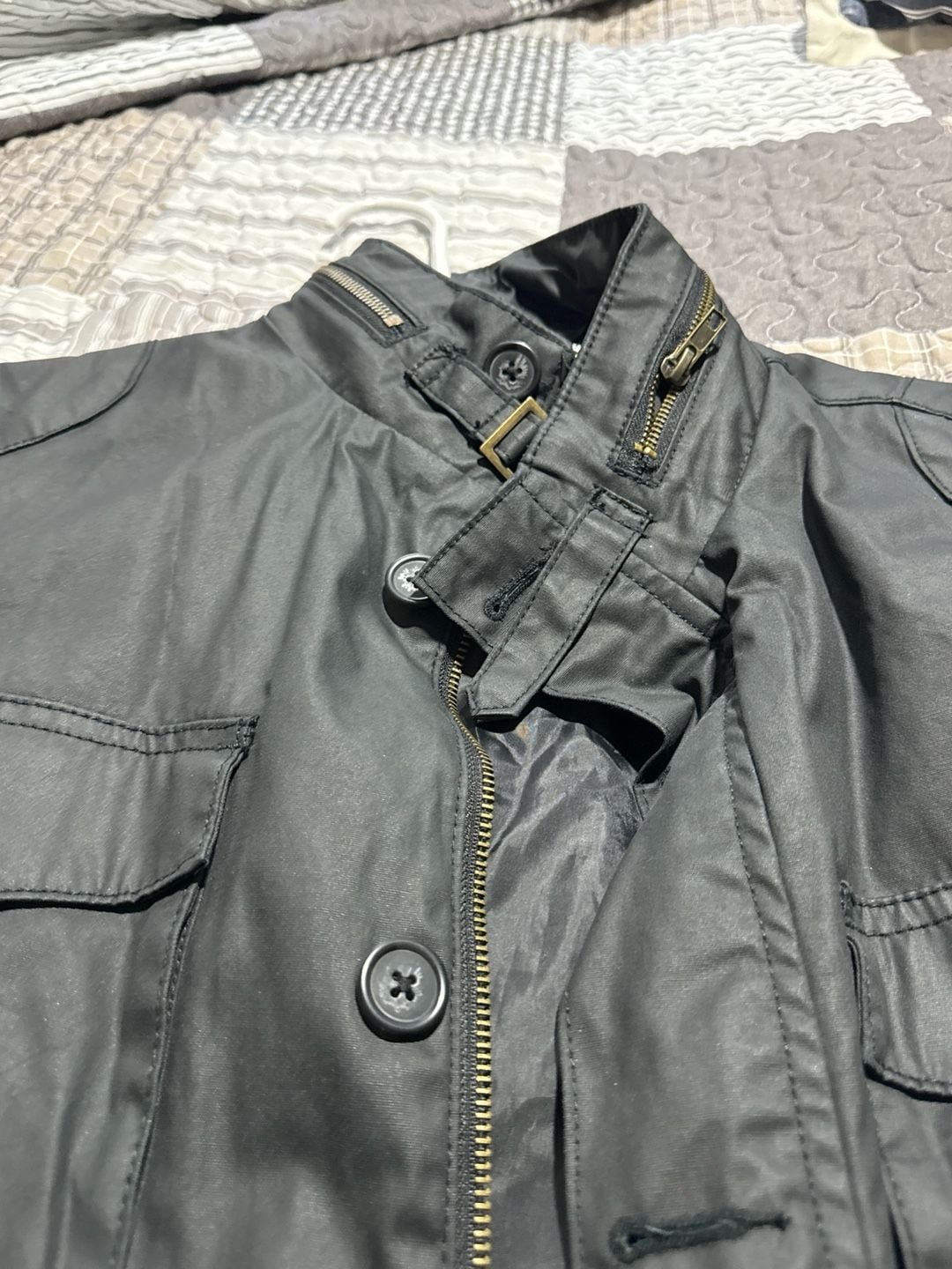 Merona Men's Water Resistant Four-Pocket Field Jacket in Black 4