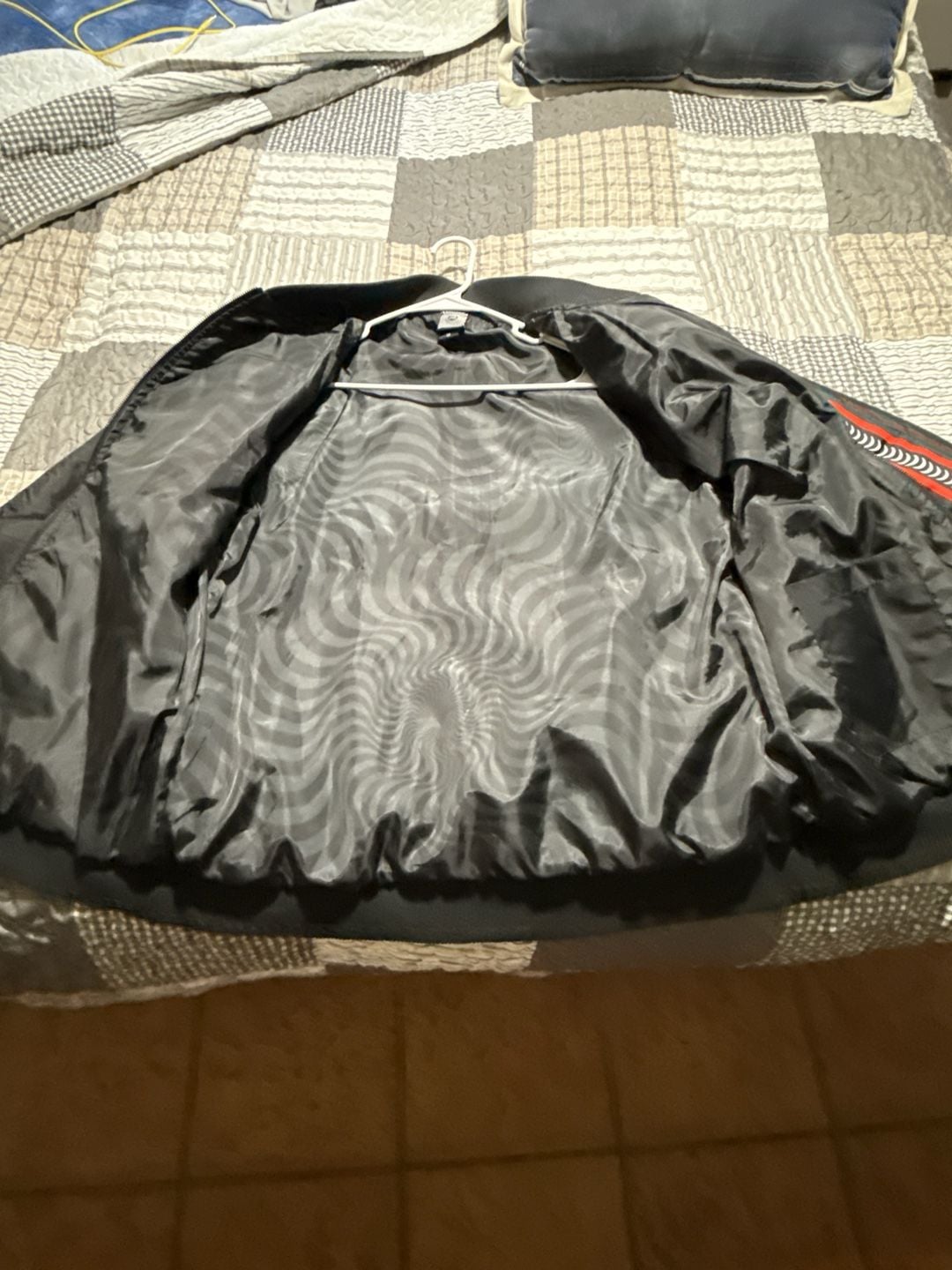 Spitfire Bighead Quilted Bomber Jacket Black and Red 5
