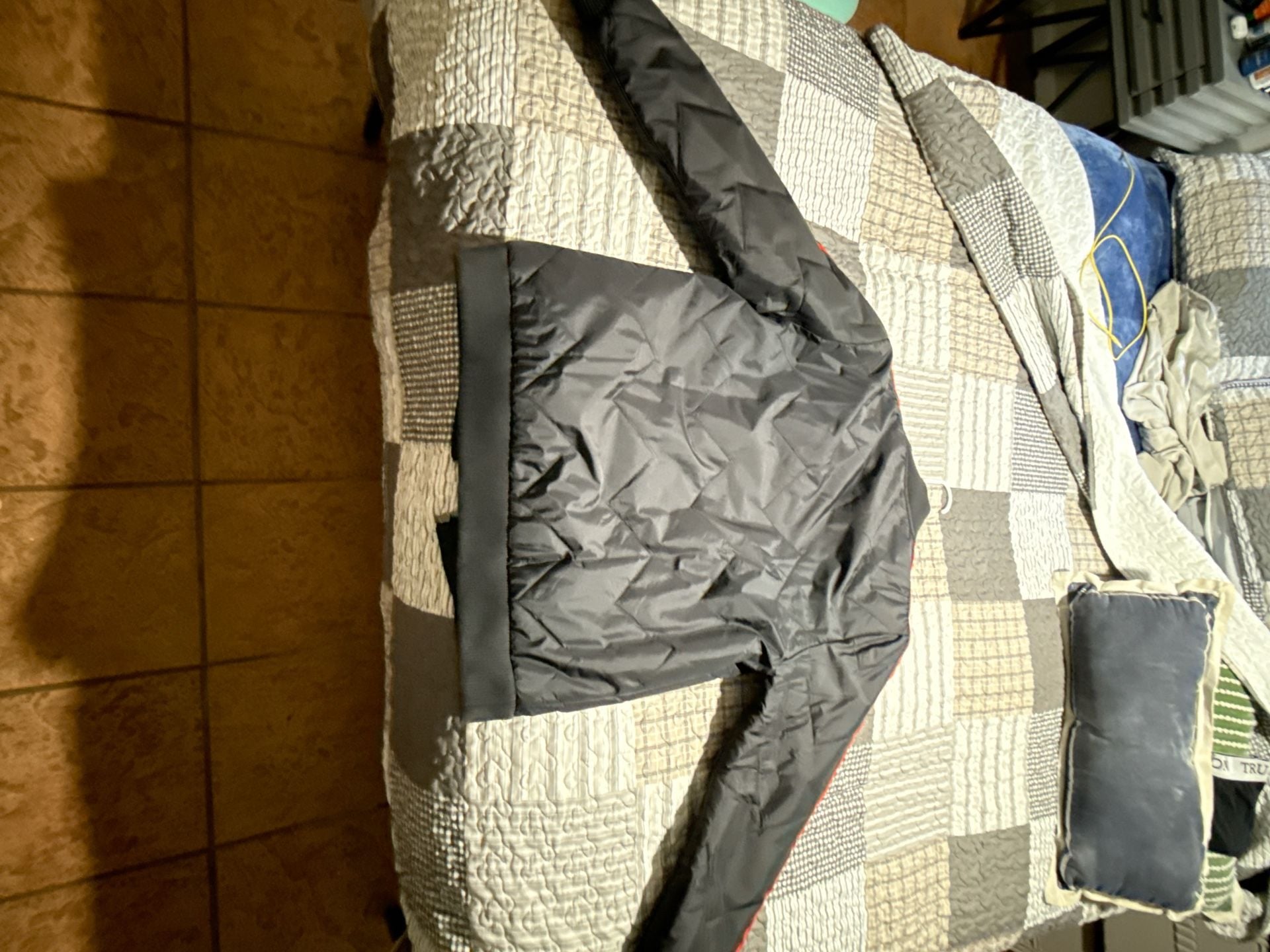 Spitfire Bighead Quilted Bomber Jacket Black and Red 8
