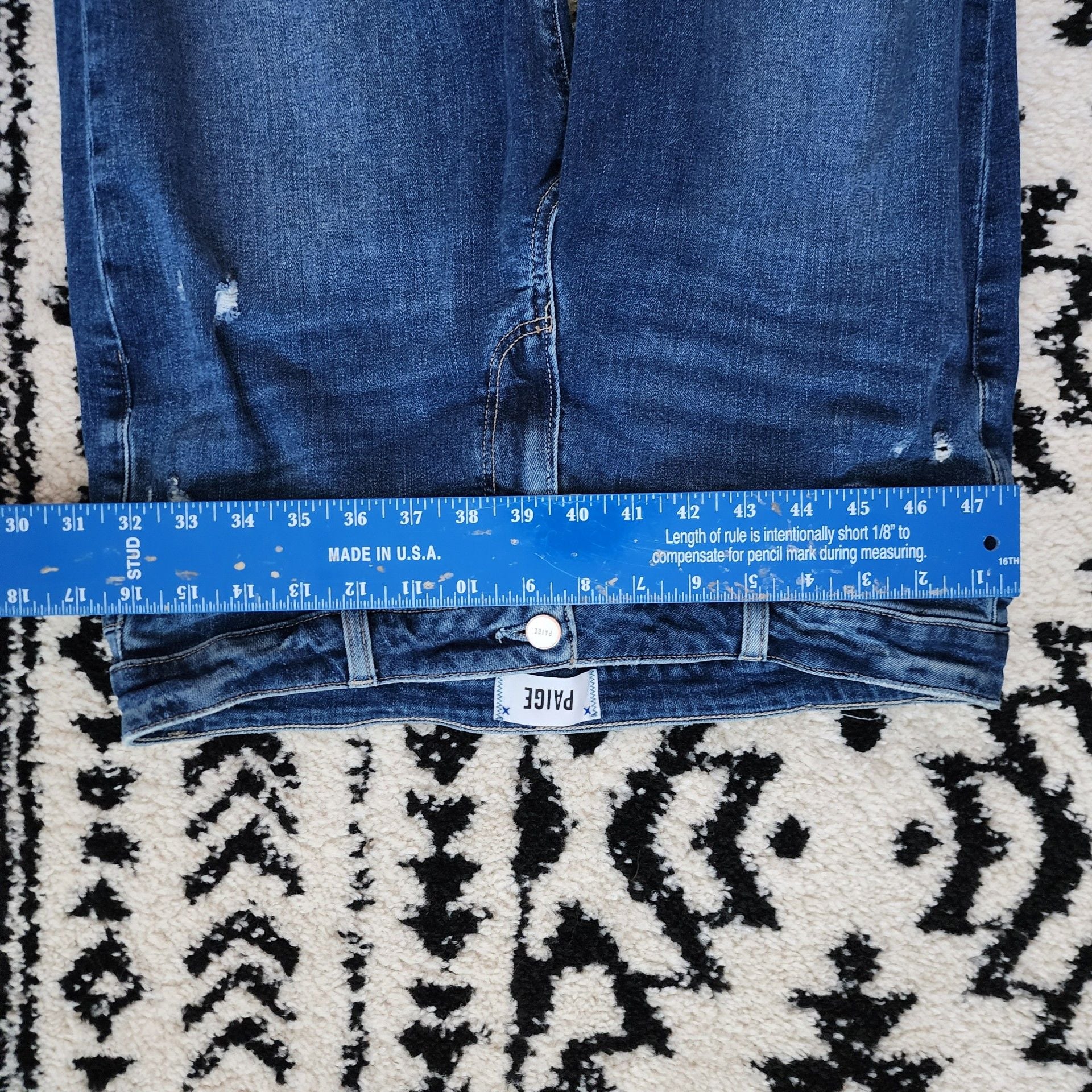 PAIGE Brigitte High Rise Slim Boyfriend Distressed Denim Jeans Size 30 7
