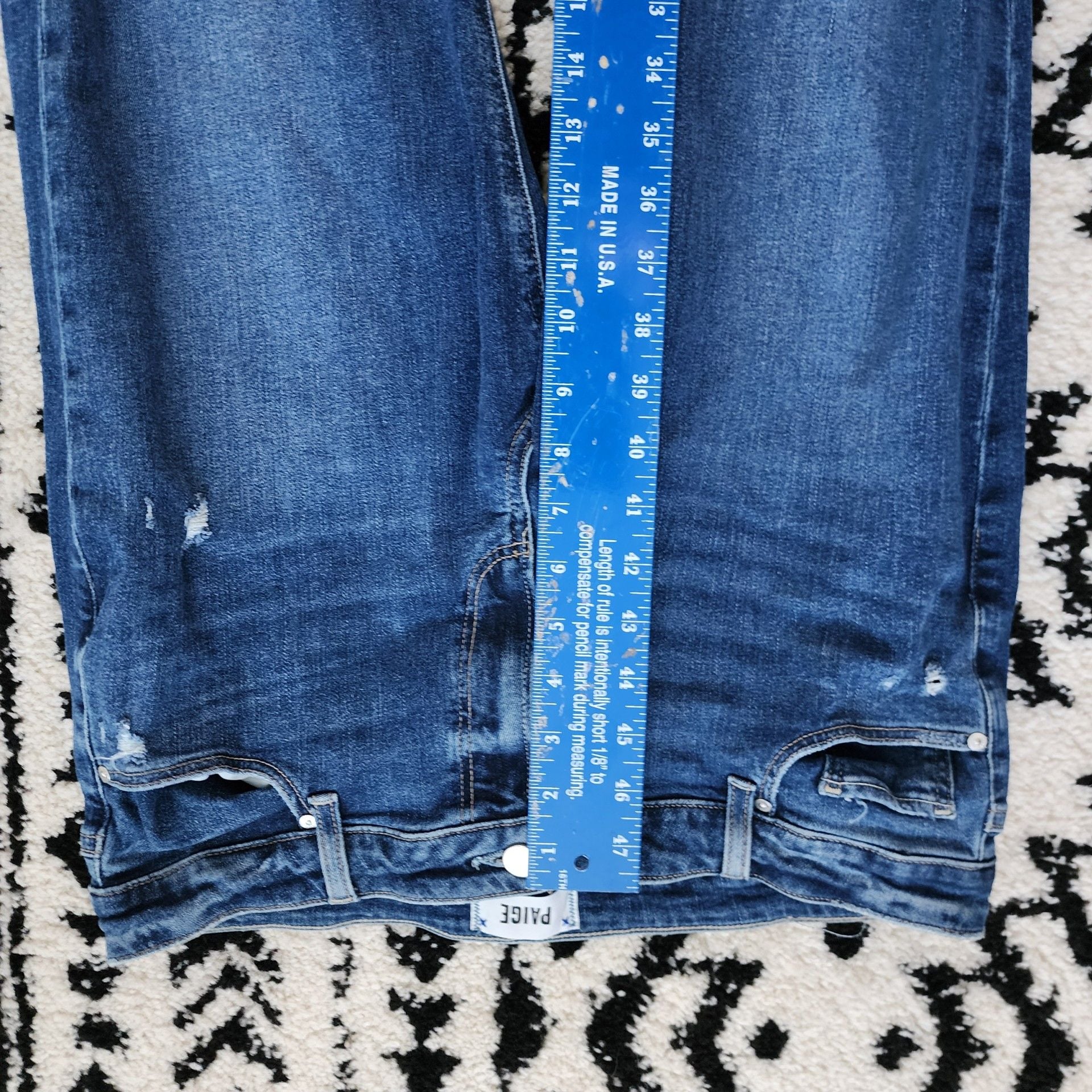 PAIGE Brigitte High Rise Slim Boyfriend Distressed Denim Jeans Size 30 8