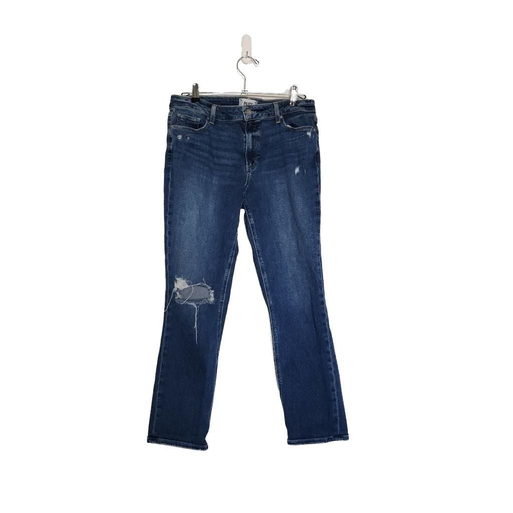 PAIGE Brigitte High Rise Slim Boyfriend Distressed Denim Jeans Size 30 3