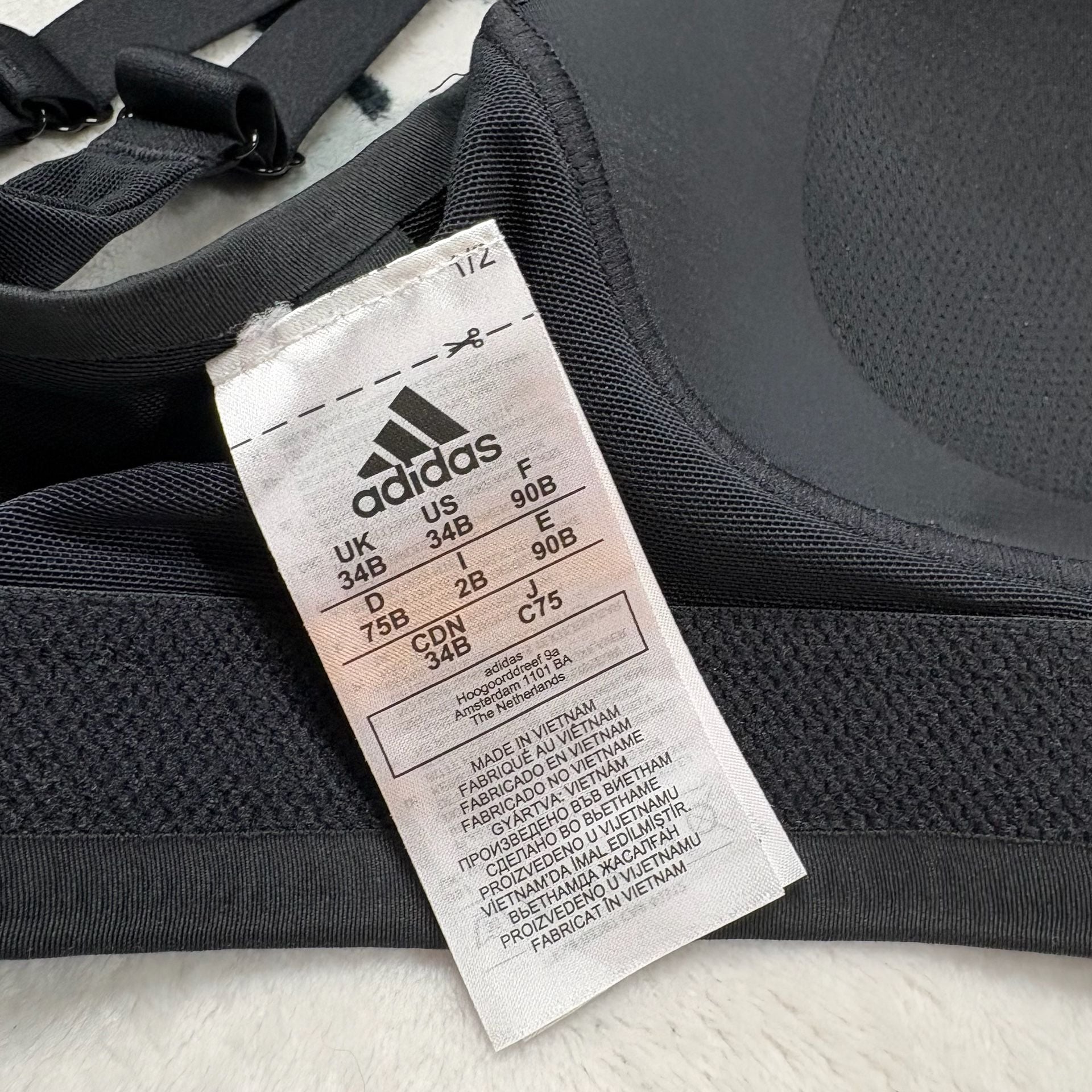 adidas Women's Black Ultimate High-Support Front-Zip Sports Bra, Size 34B 4