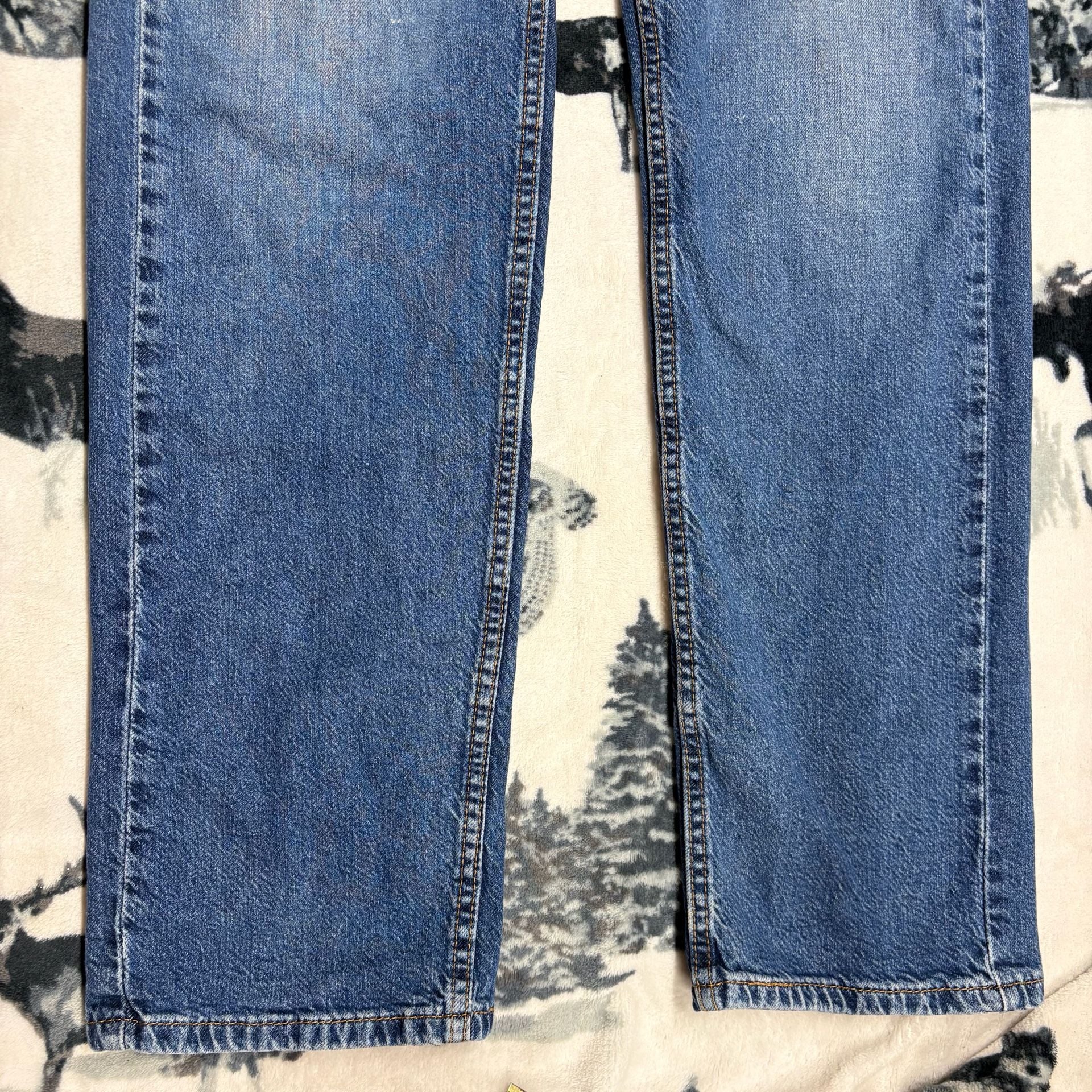 Levi's 505 Regular Fit Straight Leg Jeans Blue Denim W34 L32 6