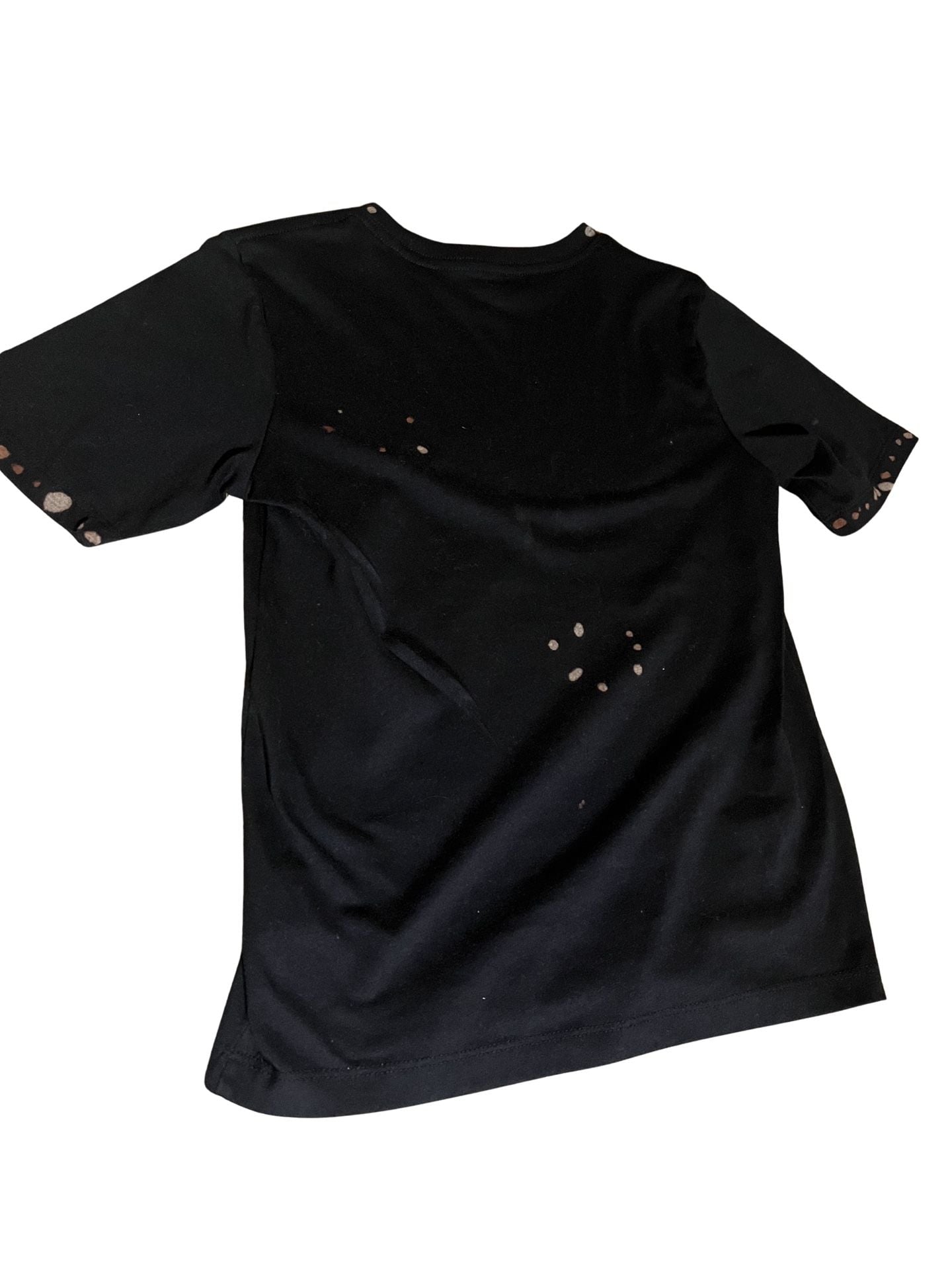 Hand-Painted Bleach Dragonfly Black Short Sleeve Girls Crop Top 3
