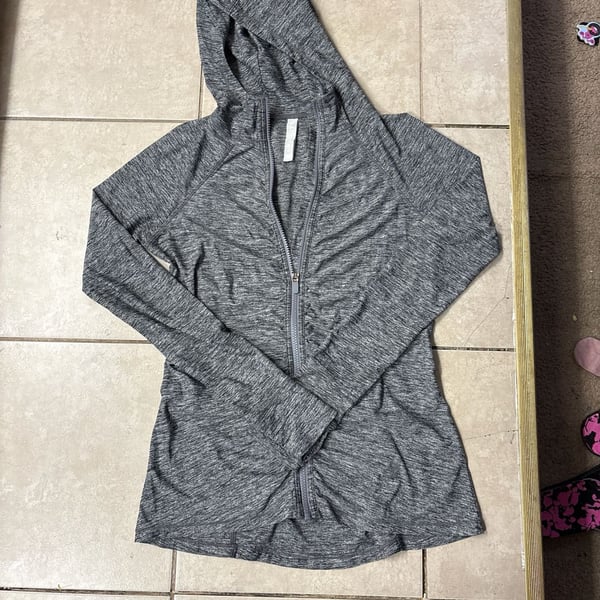 Athleta Pacifica Crosscurrent UPF 50 Full Zip Hoodie Jacket Heather Gray
