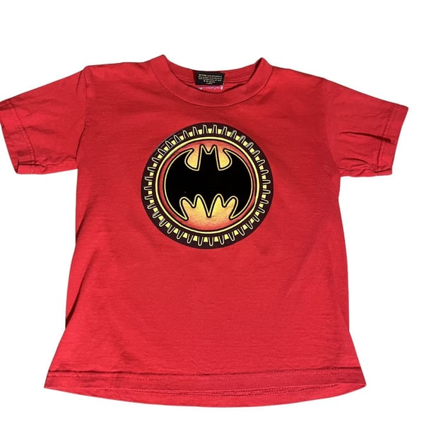 Vintage Y2K DC Comics Batman 3D Logo Little Boys T (XS Girls Crop)