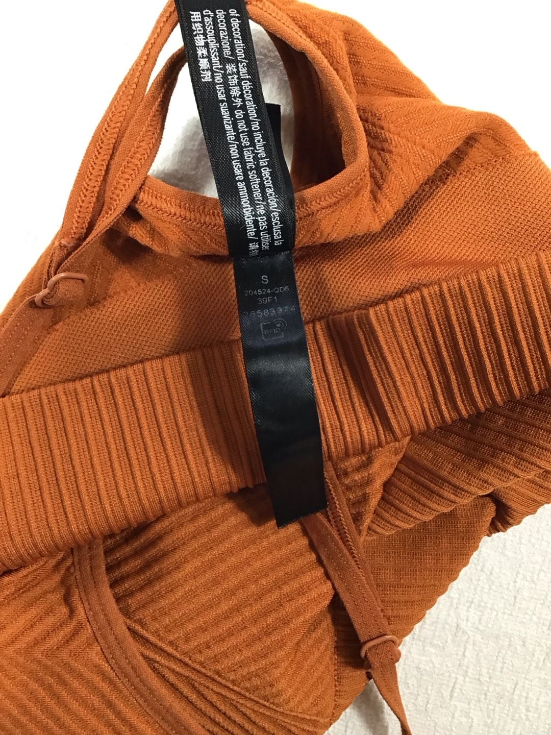 PINK Active Seamless Lightly Lined Ribbed Sports Bra - Burnt Orange Size S 6