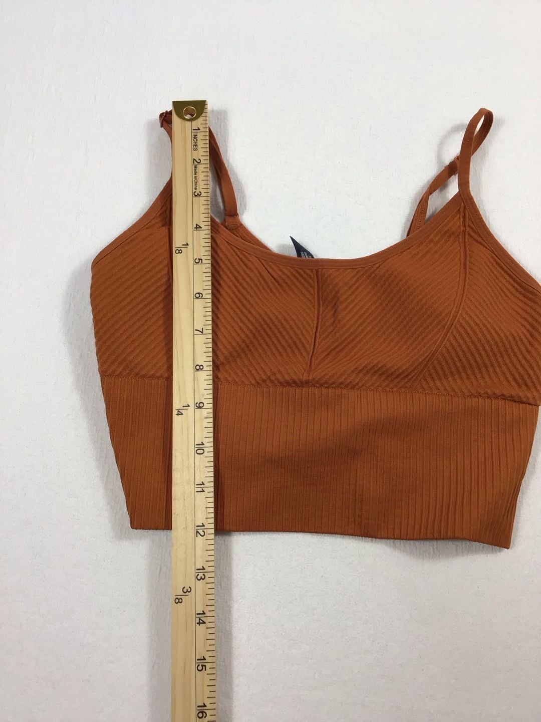 PINK Active Seamless Lightly Lined Ribbed Sports Bra - Burnt Orange Size S 5