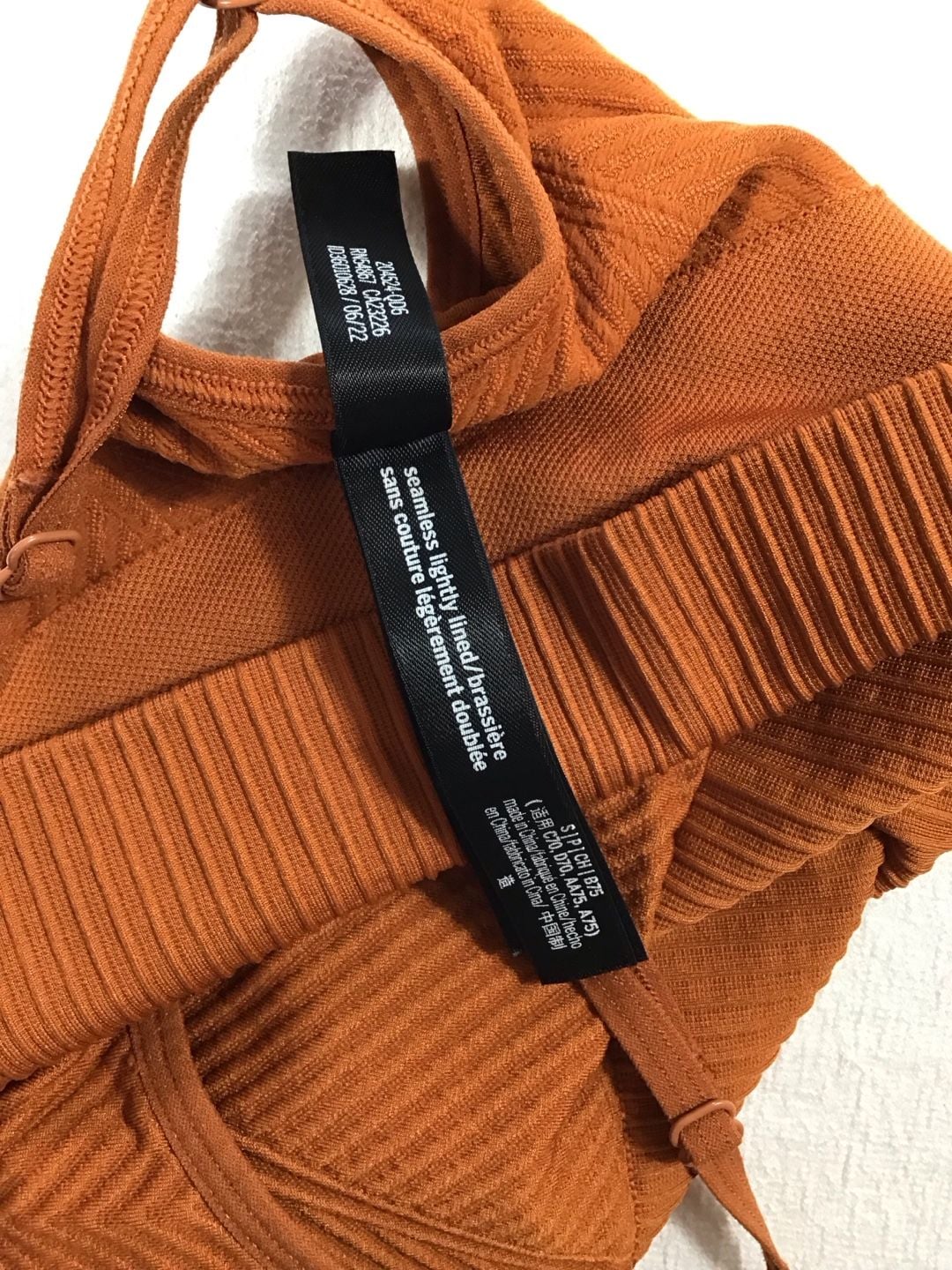 PINK Active Seamless Lightly Lined Ribbed Sports Bra - Burnt Orange Size S 7