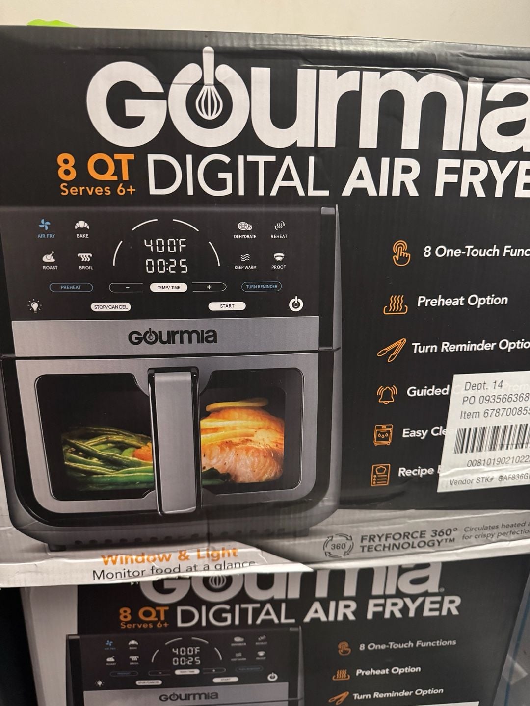 Gourmia 8-Quart Digital Air Fryer with FryForce 360 Technology and Easy View Window 1